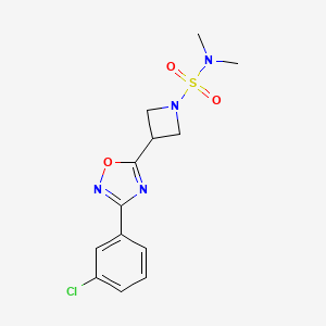 molecular formula C13H15ClN4O3S B2546842 3-(3-(3-chlorophenyl)-1,2,4-oxadiazol-5-yl)-N,N-dimethylazetidine-1-sulfonamide CAS No. 1351658-01-9
