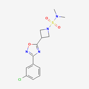 molecular formula C13H15ClN4O3S B2546842 3-(3-(3-氯苯基)-1,2,4-恶二唑-5-基)-N,N-二甲基氮杂环丁烷-1-磺酰胺 CAS No. 1351658-01-9