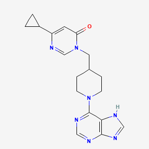 6-cyclopropyl-3-{[1-(9H-purin-6-yl)piperidin-4-yl]methyl}-3,4-dihydropyrimidin-4-one