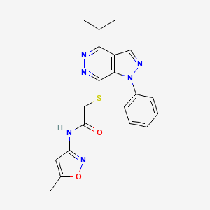 2-((4-isopropyl-1-phenyl-1H-pyrazolo[3,4-d]pyridazin-7-yl)thio)-N-(5-methylisoxazol-3-yl)acetamide