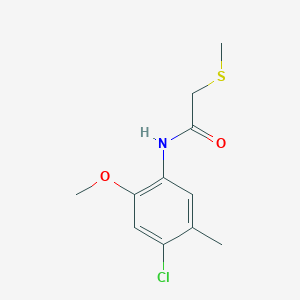molecular formula C11H14ClNO2S B254687 N-(4-chloro-2-methoxy-5-methylphenyl)-2-(methylthio)acetamide 