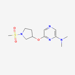 molecular formula C11H18N4O3S B2546874 N,N-二甲基-6-((1-(甲磺酰基)吡咯烷-3-基)氧基)吡嗪-2-胺 CAS No. 2034319-27-0