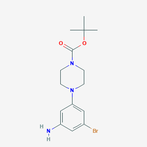 molecular formula C15H22BrN3O2 B2546875 Tert-butyl 4-(3-amino-5-bromophenyl)piperazine-1-carboxylate CAS No. 2356531-08-1