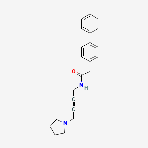 molecular formula C22H24N2O B2546879 2-([1,1'-biphenyl]-4-yl)-N-(4-(pyrrolidin-1-yl)but-2-yn-1-yl)acetamide CAS No. 1396684-96-0