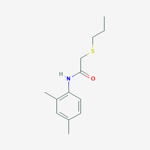 molecular formula C13H19NOS B254688 N-(2,4-dimethylphenyl)-2-(propylsulfanyl)acetamide 