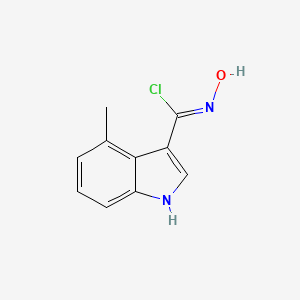 molecular formula C10H9ClN2O B2546882 (3Z)-N-Hydroxy-4-methyl-1H-indole-3-carboximidoyl chloride CAS No. 1261024-75-2