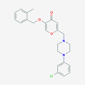2-[[4-(3-Chlorophenyl)piperazin-1-yl]methyl]-5-[(2-methylphenyl)methoxy]pyran-4-one