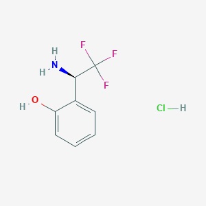 molecular formula C8H9ClF3NO B2546893 (R)-2-(1-Amino-2,2,2-trifluoroethyl)phenol hydrochloride CAS No. 1394822-90-2