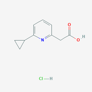 molecular formula C10H12ClNO2 B2546894 2-(6-Cyclopropylpyridin-2-yl)acetic acid hydrochloride CAS No. 2197062-58-9