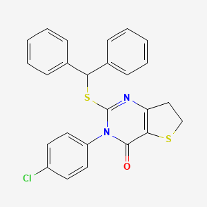 2-(benzhydrylthio)-3-(4-chlorophenyl)-6,7-dihydrothieno[3,2-d]pyrimidin-4(3H)-one