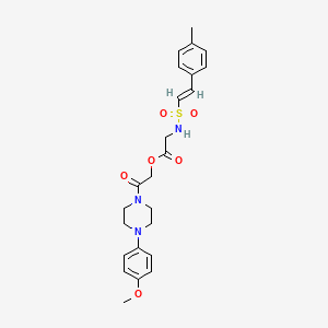 [2-[4-(4-methoxyphenyl)piperazin-1-yl]-2-oxoethyl] 2-[[(E)-2-(4-methylphenyl)ethenyl]sulfonylamino]acetate