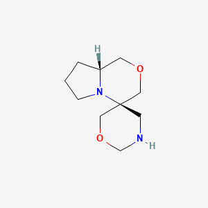 molecular formula C10H18N2O2 B2546907 (4R,8AR)-tetrahydro-1H,3H-spiro[pyrrolo[2,1-c][1,4]oxazine-4,5'-[1,3]oxazinane] CAS No. 2225126-73-6