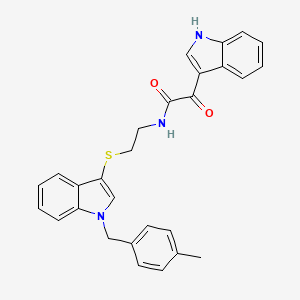 2-(1H-indol-3-yl)-N-(2-((1-(4-methylbenzyl)-1H-indol-3-yl)thio)ethyl)-2-oxoacetamide