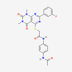 N-(4-acetamidophenyl)-2-((2-(3-fluorophenyl)-6,8-dimethyl-5,7-dioxo-5,6,7,8-tetrahydropyrimido[4,5-d]pyrimidin-4-yl)thio)acetamide
