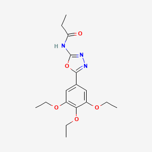 molecular formula C17H23N3O5 B2546927 N-[5-(3,4,5-triethoxyphenyl)-1,3,4-oxadiazol-2-yl]propanamide CAS No. 891128-53-3