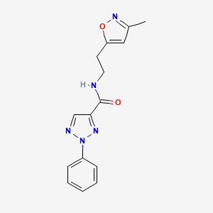 molecular formula C15H15N5O2 B2546934 N-(2-(3-methylisoxazol-5-yl)ethyl)-2-phenyl-2H-1,2,3-triazole-4-carboxamide CAS No. 1421509-34-3