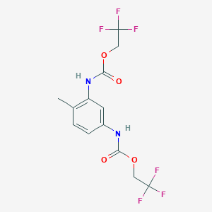 molecular formula C13H12F6N2O4 B2546940 2,2,2-trifluoroethyl N-(4-methyl-3-{[(2,2,2-trifluoroethoxy)carbonyl]amino}phenyl)carbamate CAS No. 216142-84-6