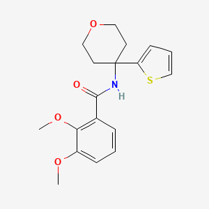 2,3-dimethoxy-N-(4-(thiophen-2-yl)tetrahydro-2H-pyran-4-yl)benzamide
