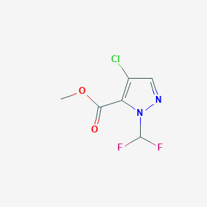 molecular formula C6H5ClF2N2O2 B2546953 methyl 4-chloro-1-(difluoromethyl)-1H-pyrazole-5-carboxylate CAS No. 1856048-82-2