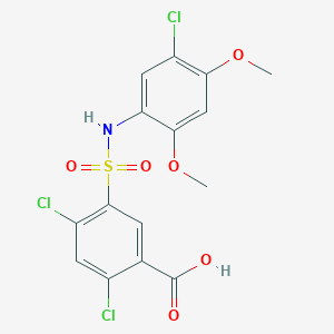 2,4-Dichloro-5-[(5-chloro-2,4-dimethoxyphenyl)sulfamoyl]benzoic acid