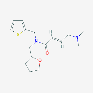 (E)-4-(Dimethylamino)-N-(oxolan-2-ylmethyl)-N-(thiophen-2-ylmethyl)but-2-enamide