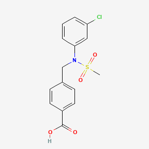 molecular formula C15H14ClNO4S B2546960 4-{[(3-Chlorophenyl)(methylsulfonyl)amino]methyl}benzoic acid CAS No. 359409-85-1