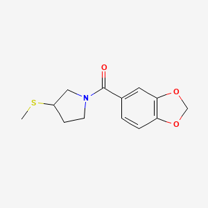 Benzo[d][1,3]dioxol-5-yl(3-(methylthio)pyrrolidin-1-yl)methanone