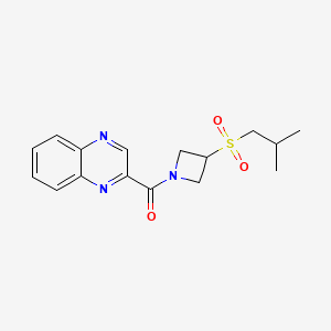 molecular formula C16H19N3O3S B2546978 (3-(异丁磺酰基)氮杂环丁-1-基)(喹喔啉-2-基)甲酮 CAS No. 1797692-24-0