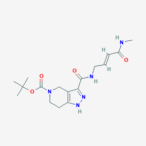 (E)-tert-butyl 3-((4-(methylamino)-4-oxobut-2-en-1-yl)carbamoyl)-6,7-dihydro-2H-pyrazolo[4,3-c]pyridine-5(4H)-carboxylate