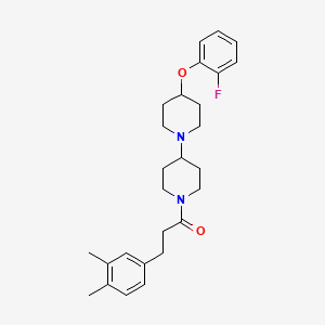 3-(3,4-Dimethylphenyl)-1-(4-(2-fluorophenoxy)-[1,4'-bipiperidin]-1'-yl)propan-1-one