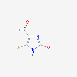 molecular formula C5H5BrN2O2 B2546999 5-Bromo-2-methoxy-1H-imidazole-4-carbaldehyde CAS No. 2375270-47-4