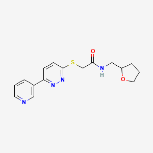 2-((6-(pyridin-3-yl)pyridazin-3-yl)thio)-N-((tetrahydrofuran-2-yl)methyl)acetamide