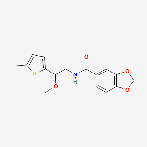 molecular formula C16H17NO4S B2547003 N-(2-methoxy-2-(5-methylthiophen-2-yl)ethyl)benzo[d][1,3]dioxole-5-carboxamide CAS No. 1797985-79-5