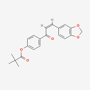 molecular formula C21H20O5 B2547004 4-[3-(1,3-Benzodioxol-5-yl)acryloyl]phenyl pivalate CAS No. 306730-22-3