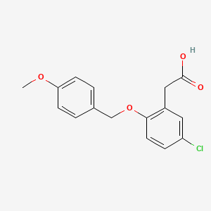 molecular formula C16H15ClO4 B2547020 2-[5-氯-2-[(4-甲氧苯基)甲氧基]苯基]乙酸 CAS No. 2367002-58-0