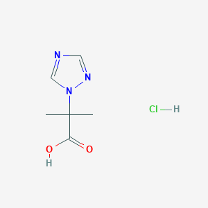 molecular formula C6H10ClN3O2 B2547031 2-Methyl-2-[1,2,4]triazol-1-yl-propionic acid hydrochloride CAS No. 1052547-17-7