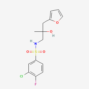 3-chloro-4-fluoro-N-(3-(furan-2-yl)-2-hydroxy-2-methylpropyl)benzenesulfonamide
