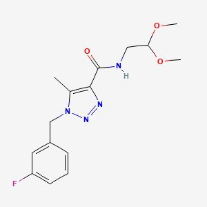 molecular formula C15H19FN4O3 B2547036 N-(2,2-dimethoxyethyl)-1-(3-fluorobenzyl)-5-methyl-1H-1,2,3-triazole-4-carboxamide CAS No. 1708079-70-2
