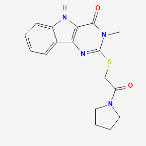 3-methyl-2-(2-oxo-2-pyrrolidin-1-ylethyl)sulfanyl-5H-pyrimido[5,4-b]indol-4-one