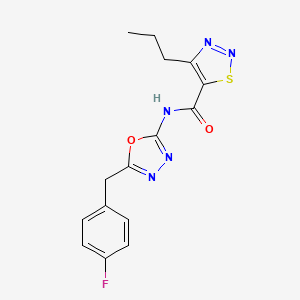 N-(5-(4-fluorobenzyl)-1,3,4-oxadiazol-2-yl)-4-propyl-1,2,3-thiadiazole-5-carboxamide