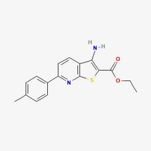 molecular formula C17H16N2O2S B2547044 Ethyl 3-amino-6-(4-methylphenyl)thieno[2,3-b]pyridine-2-carboxylate CAS No. 612514-60-0