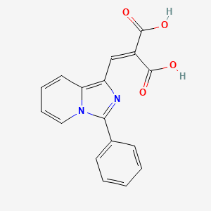 molecular formula C17H12N2O4 B2547047 2-((3-Phenylimidazo[1,5-a]pyridin-1-yl)methylene)malonic acid CAS No. 496013-47-9