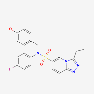 molecular formula C22H21FN4O3S B2547059 3-ethyl-N-(4-fluorophenyl)-N-(4-methoxybenzyl)[1,2,4]triazolo[4,3-a]pyridine-6-sulfonamide CAS No. 1251593-34-6