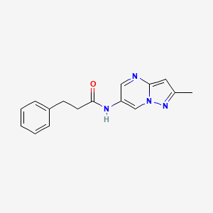 molecular formula C16H16N4O B2547063 N-(2-methylpyrazolo[1,5-a]pyrimidin-6-yl)-3-phenylpropanamide CAS No. 1796964-36-7