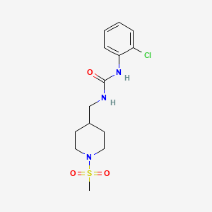 molecular formula C14H20ClN3O3S B2547064 1-(2-Chlorophenyl)-3-((1-(methylsulfonyl)piperidin-4-yl)methyl)urea CAS No. 1234859-39-2