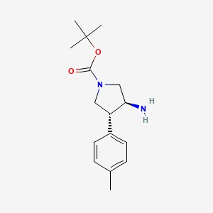 molecular formula C16H24N2O2 B2547067 Trans (+/-) 3-Amino-4-(4-Methylphenyl)Pyrrolidine-1-Carboxylic Acid Tert-Butyl Ester CAS No. 1212106-36-9