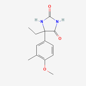 molecular formula C13H16N2O3 B2547069 5-乙基-5-(4-甲氧基-3-甲基苯基)咪唑烷-2,4-二酮 CAS No. 1226110-63-9