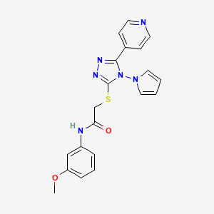 N-(3-methoxyphenyl)-2-{[5-(pyridin-4-yl)-4-(1H-pyrrol-1-yl)-4H-1,2,4-triazol-3-yl]sulfanyl}acetamide