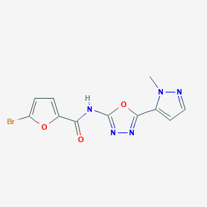 molecular formula C11H8BrN5O3 B2547077 5-溴-N-(5-(1-甲基-1H-吡唑-5-基)-1,3,4-噁二唑-2-基)呋喃-2-甲酰胺 CAS No. 1171093-85-8