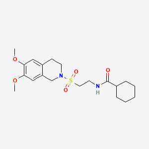 N-(2-((6,7-dimethoxy-3,4-dihydroisoquinolin-2(1H)-yl)sulfonyl)ethyl)cyclohexanecarboxamide